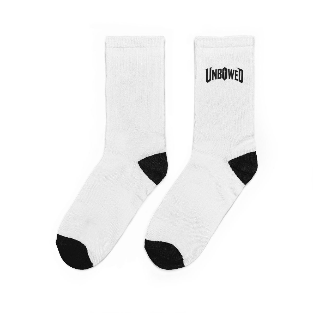 Unbowed Premium Crew Socks | Cushioned Athletic Streetwear Socks | Minimalist Logo